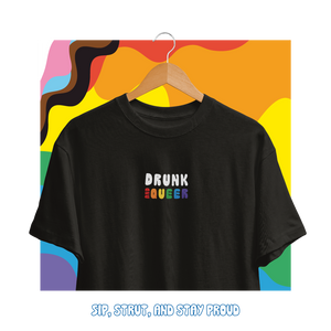 Black T-shirt - Drunk and Queer